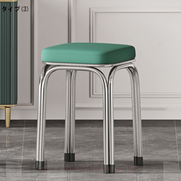 スツール 椅子 四角 クッション 軽量 コンパクト スタッキング パイプ