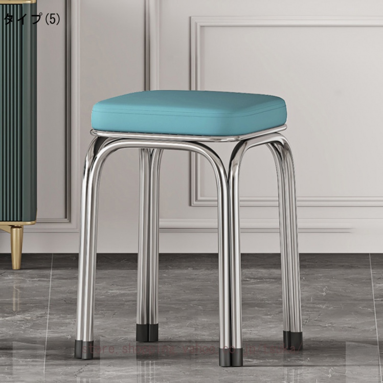 スツール 椅子 四角 クッション 軽量 コンパクト スタッキング パイプ