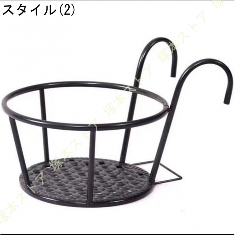 プラントホルダー 吊り下げ 植木鉢 ベランダ バルコニー 家庭菜園 観葉植物 フラワースタンド アイアン 園芸棚 手すり バルコニー ベランダ プランターラック |  | 02