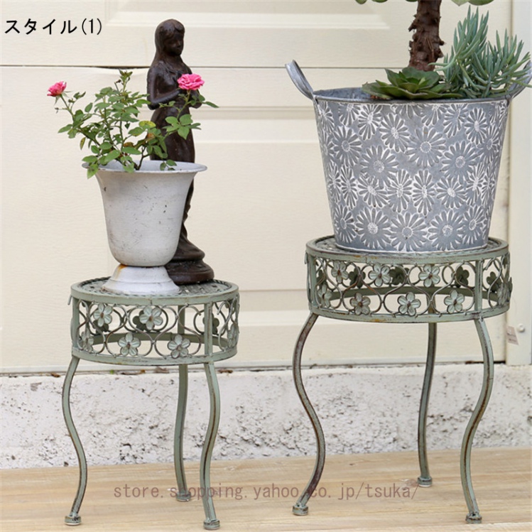 フラワースタンド 花台 丸 アイアン 屋外 室内 寄せ植え ガーデニング雑貨 玄関 バスケット プランター 花台ラック スタンド 架台 おしゃれ 壁掛け_1