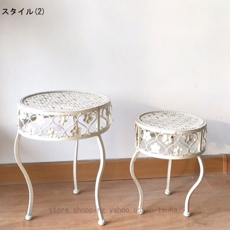 フラワースタンド 花台 丸 アイアン 屋外 室内 寄せ植え ガーデニング雑貨 玄関 バスケット プランター 花台ラック スタンド 架台 おしゃれ 壁掛け_2
