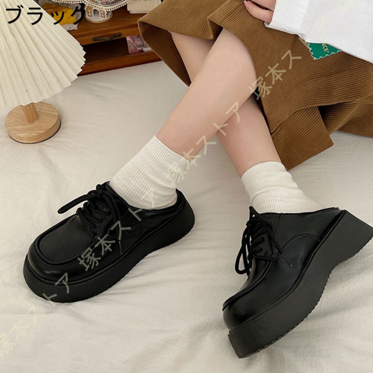 【美品】OHGA 黒 レザー レースアップシューズ　オックスフォードシューズ オックスフォード レースアップシューズ ローファー レディース