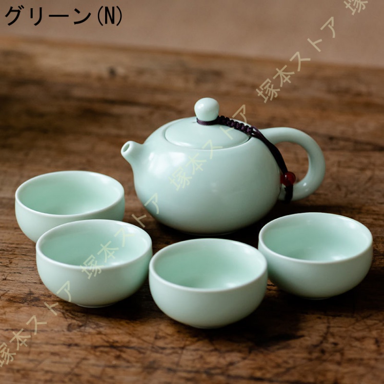 茶器セット 急須１ ミニ湯のみ6 陶器の茶こし付き はさみ焼 茶器 お茶 