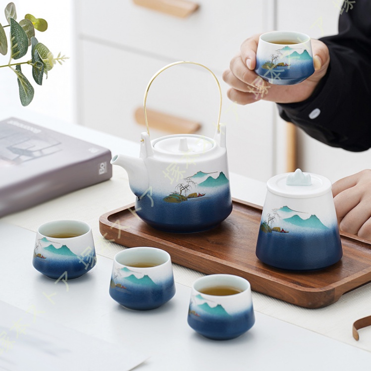 急須 急須セット380ml 丸平型急須 お茶の葉桐 急須茶器セット セラ