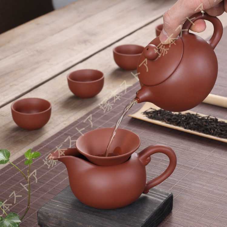 茶器セット 急須1 ミニ湯のみ6 陶器の茶こし付き はさみ焼 茶器 お茶
