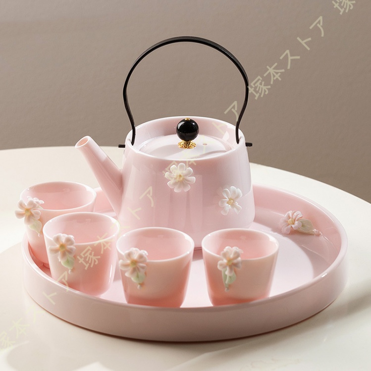 かわいい花柄の茶器5点セット 湯呑 急須 ポット 茶器 オシャレ食器 お洒落 可愛い かわいい 陶器 和食器 食洗機可 業務用 ギフト プレゼント  誕生日 出産祝い : mo8-ql0-muhjpl : 塚本ストア - 通販 - Yahoo!ショッピング