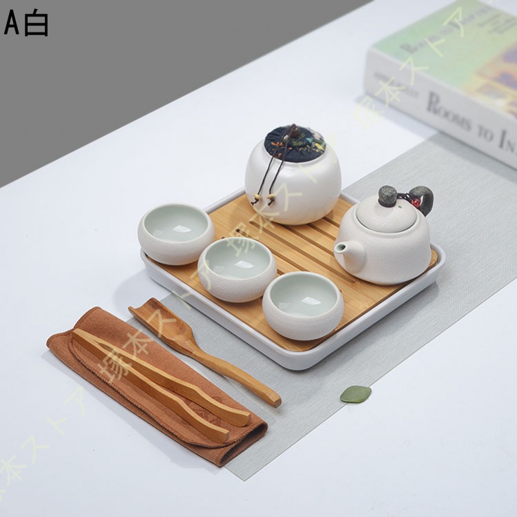 茶器セット 急須1 ミニ湯のみ6 陶器の茶こし付き はさみ焼 茶器 お茶