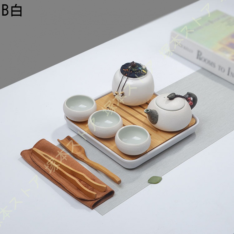 茶器セット 急須1 ミニ湯のみ6 陶器の茶こし付き はさみ焼 茶器