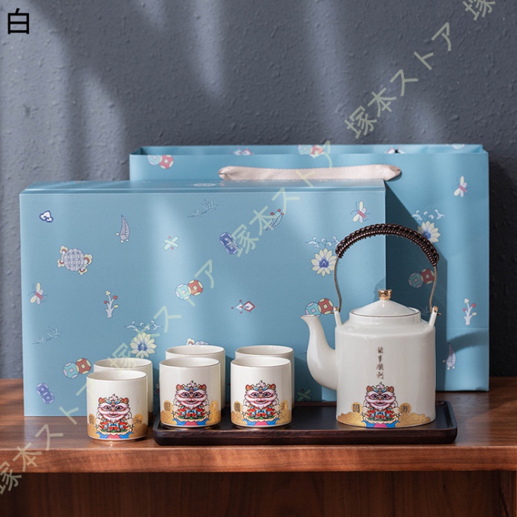 蓋付茶器セット 茶器セット 急須 茶こし付き 湯呑み 陶器 結婚 出産