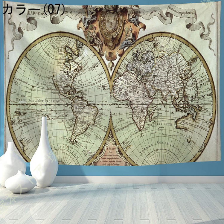 タペストリーBig〉World Map コットンリネン | 子ども部屋 | インテリア | 世界地図 | 地図 タペストリー・壁掛け awins.co  [アワンズ] 通販 12314366｜Creema(クリーマ) ヴィンテージ風タペストリー 世界地図ワールドマップ インテリア おしゃれの壁掛け 多機能ファブリック装飾用品 模様替え モダン ウォ