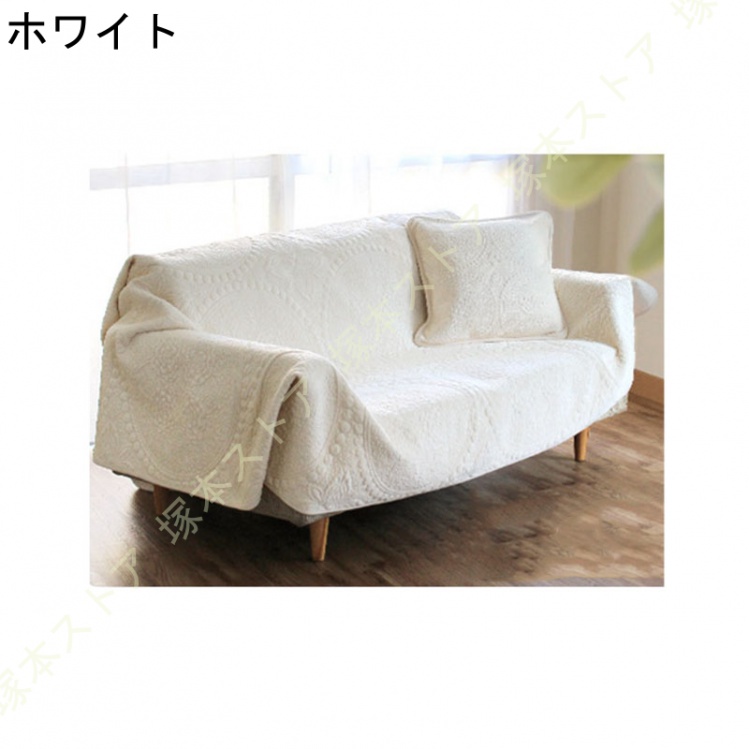 シャティヨン 200×200cm マルチカバー 洗える ソファー カバー キルト 刺繍 北欧 花柄 起毛 リバーシブル 洗える ベッド 床暖 ホットカーペットカバー こたつの画像