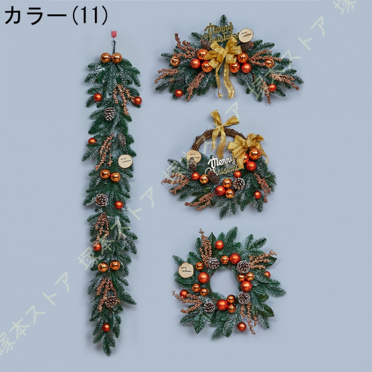 クリスマスリース 玄関リース オーナメント 松ぼっくり リボン 屋外 アートフラワー 大きい リース ドア 玄関 庭園 部屋 店舗 ショップ 壁飾り 華やか_11
