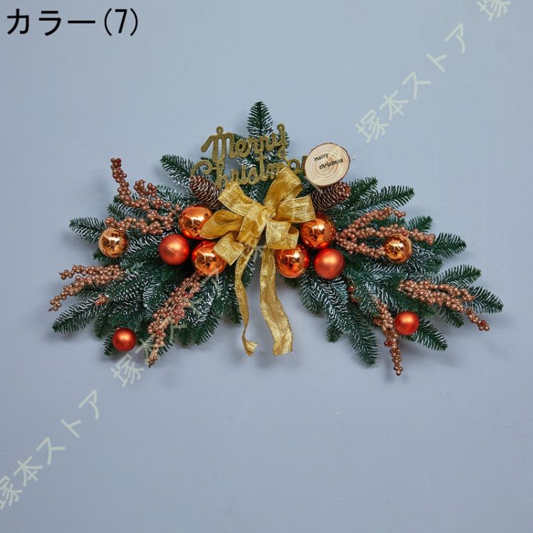 クリスマスリース 玄関リース オーナメント 松ぼっくり リボン 屋外 アートフラワー 大きい リース ドア 玄関 庭園 部屋 店舗 ショップ 壁飾り 華やか_7