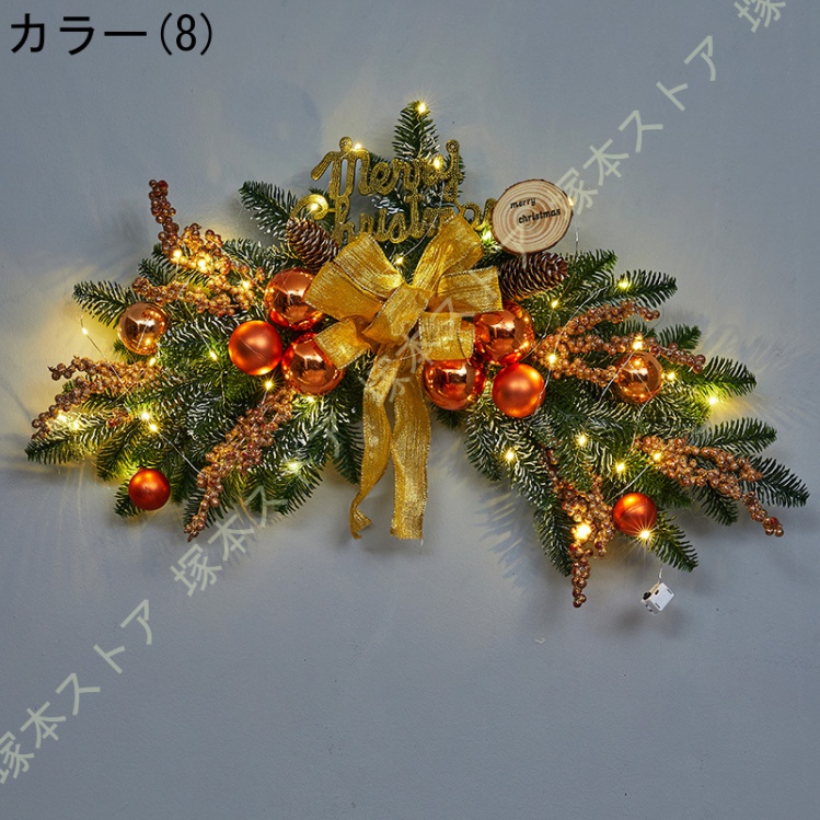 クリスマスリース 玄関リース オーナメント 松ぼっくり リボン 屋外 アートフラワー 大きい リース ドア 玄関 庭園 部屋 店舗 ショップ 壁飾り 華やか_8