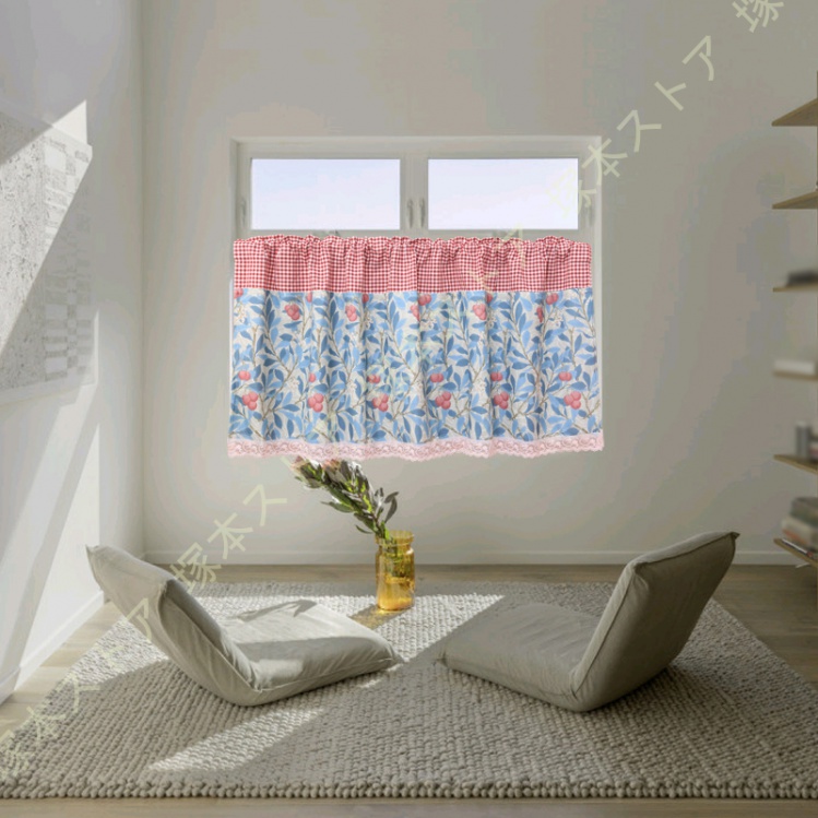 カフェカーテン 小窓カーテン チェック柄 透けない 洗える キッチン