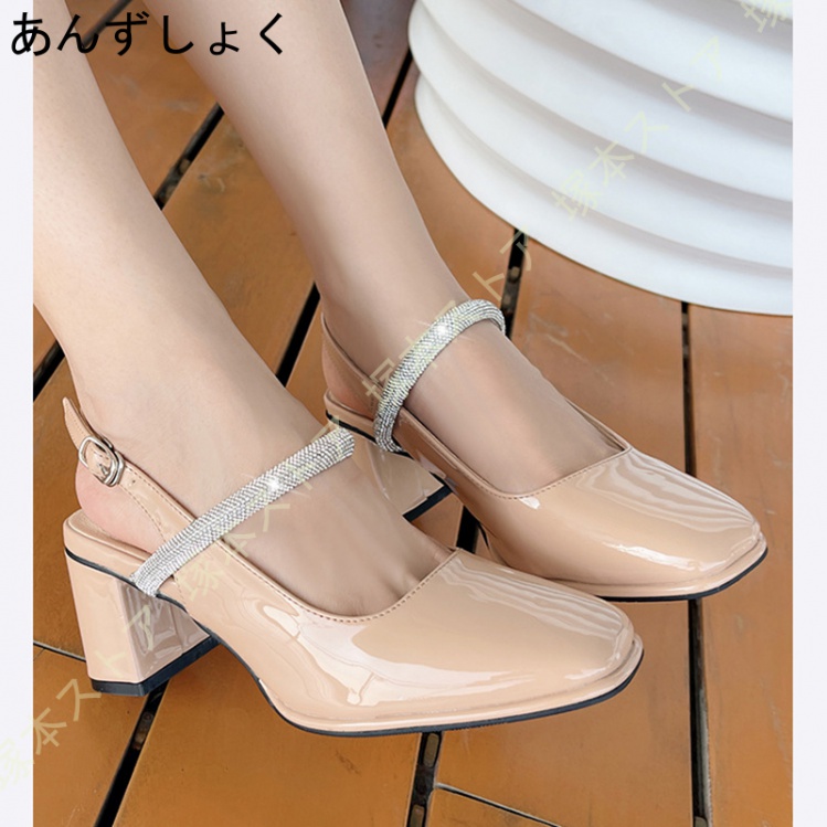 ミュールサンダル バックストラップ レザー パンプス ハイヒール 痛くない 疲れない スクエアトゥ 太ヒール 5cm レディース 靴 結婚式 大きいサイズ |  | 03