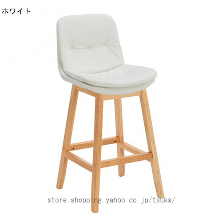 カウンタチェア 背もたれ付き 座面高さ58cm 木製 天然木 シンプル ハイチェア バーチェア チェア 椅子 ダイニング PUレザー調 木脚 モダン レトロ風_11