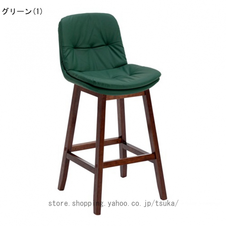 カウンタチェア 背もたれ付き 座面高さ58cm 木製 天然木 シンプル ハイチェア バーチェア チェア 椅子 ダイニング PUレザー調 木脚 モダン レトロ風_4