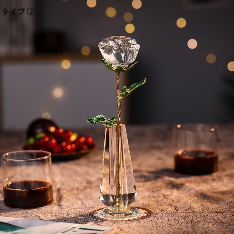 誕生日プレゼント 女性 クリスタルガラス クリスタルいバラギフト 花束 薔薇 置物 結婚記念日プレゼント 結婚祝い バレンタインデー 彼女 妻 母への贈り物 |  | 02
