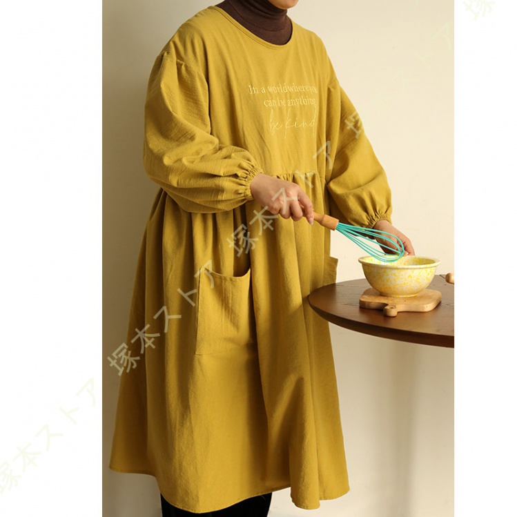 スモック 割烹着 ママ 保育士 保育園 幼稚園 かわいい 無地 大きい