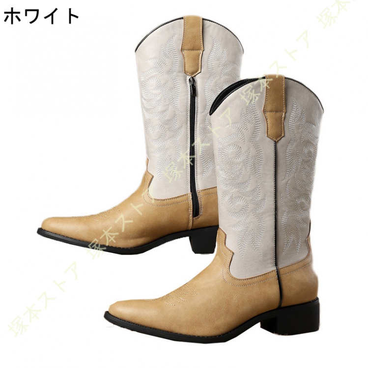 ウエスタンブーツ メンズ カジュアル ハイカット ショート ワーク 滑り