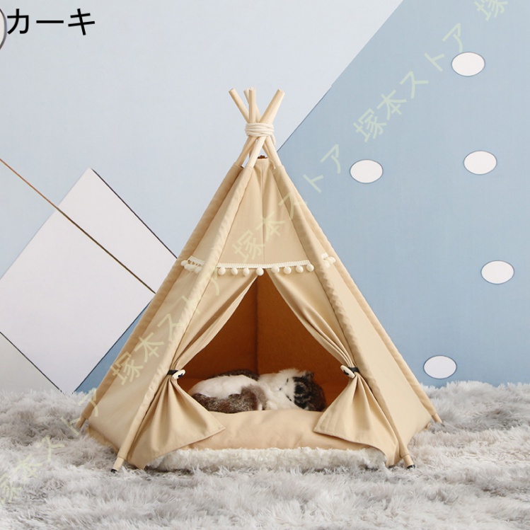 ペットテント 猫 室内 夏 ドーム 犬小屋 猫 犬 テント おしゃれ 組み立て式 洗える ペット 夏用ベッド 通気性 四季通用 洗える 猫小屋 屋内 屋外 ドッグ |  | 02