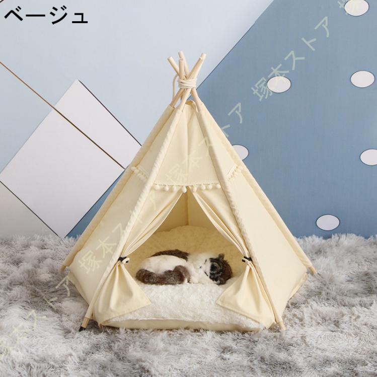 ペットテント 猫 室内 夏 ドーム 犬小屋 猫 犬 テント おしゃれ 組み立て式 洗える ペット 夏用ベッド 通気性 四季通用 洗える 猫小屋 屋内 屋外 ドッグ |  | 03