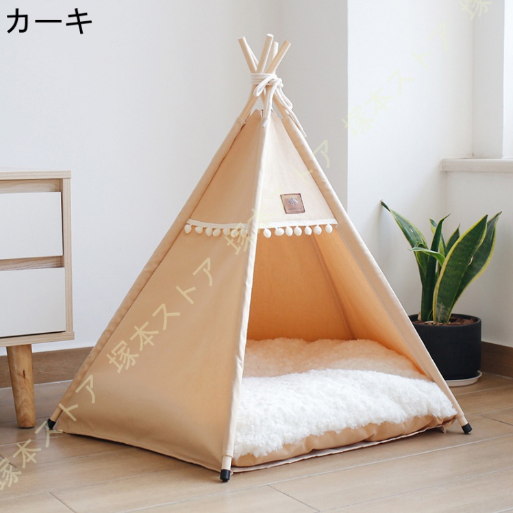 ペットテント 猫 テント 犬のテント 犬猫用 夏 屋内 屋外 ペットハウス 組み立て式 夏冬 2way オールシーズン 子猫 ベッド 猫 犬 ベッド ペットベッド ドーム |  | 03