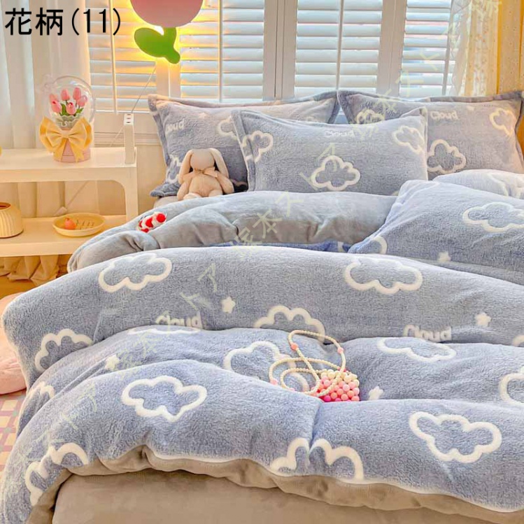 布団カバー シングル ダブル あったか フランネル 裏起毛 ふわふわ もこもこ 防寒 かわいい 掛け布団カバー 寝具カバー 洗える 発熱 保温 冬 柔らか 可愛い_11