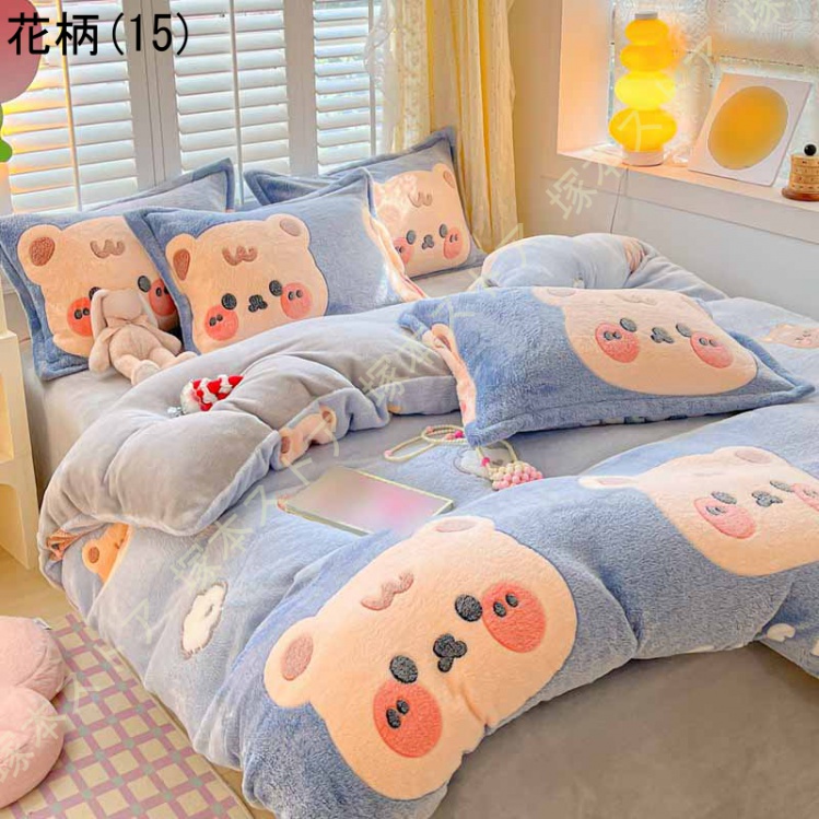 布団カバー シングル ダブル あったか フランネル 裏起毛 ふわふわ もこもこ 防寒 かわいい 掛け布団カバー 寝具カバー 洗える 発熱 保温 冬 柔らか 可愛い_15