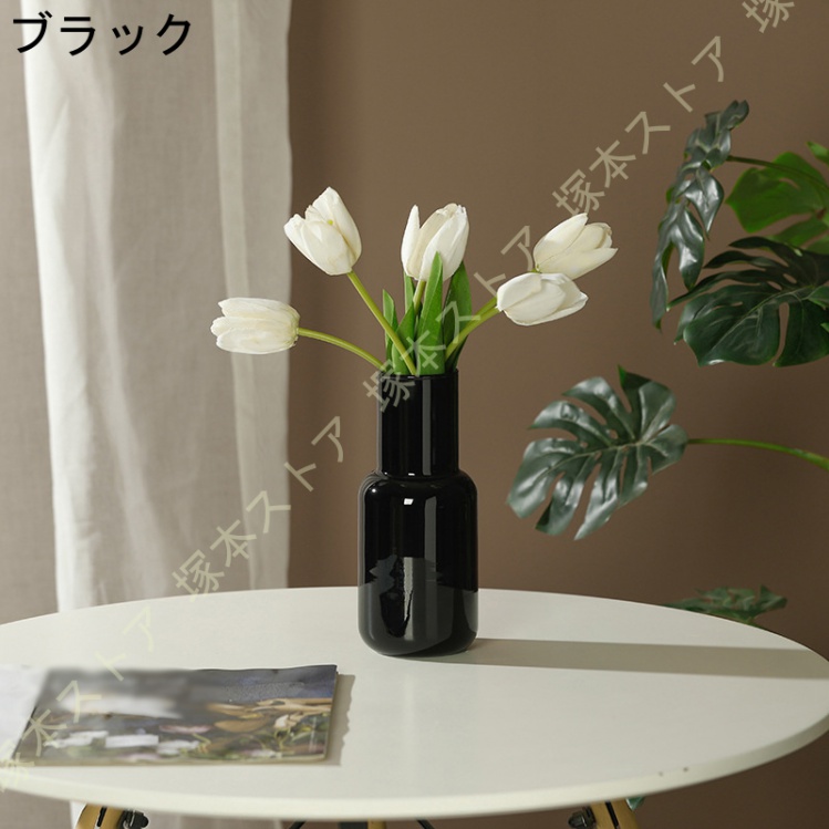 特徴ある形のボトル型花瓶 フラワーベース ボトル型 北欧 シンプル ガラスボトル ガラス