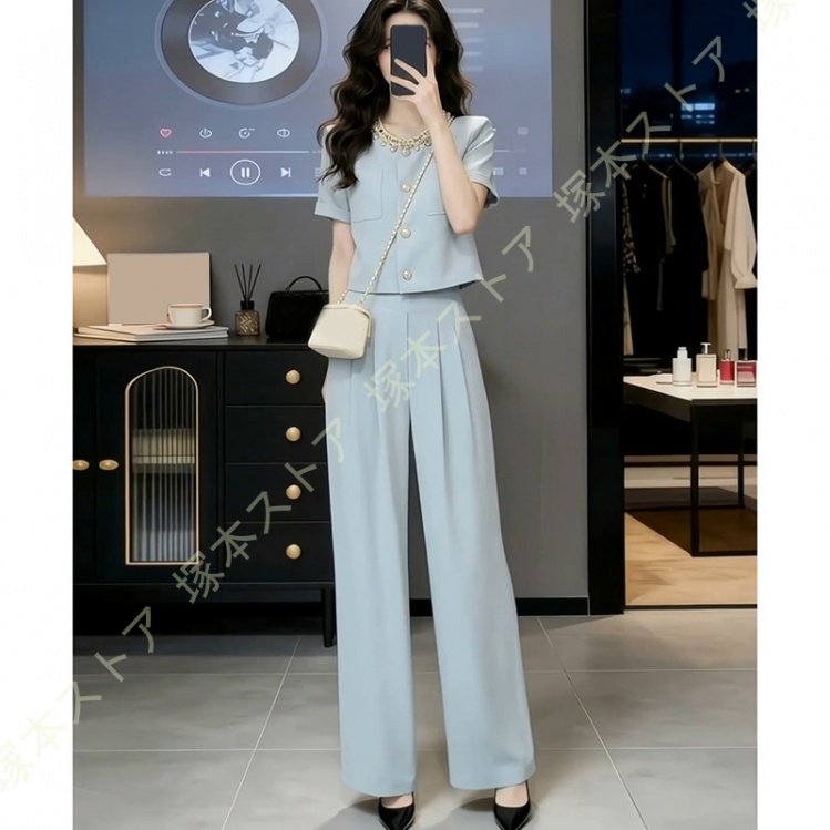 セットアップ レディース トップス ロングパンツ 2点セット 半袖