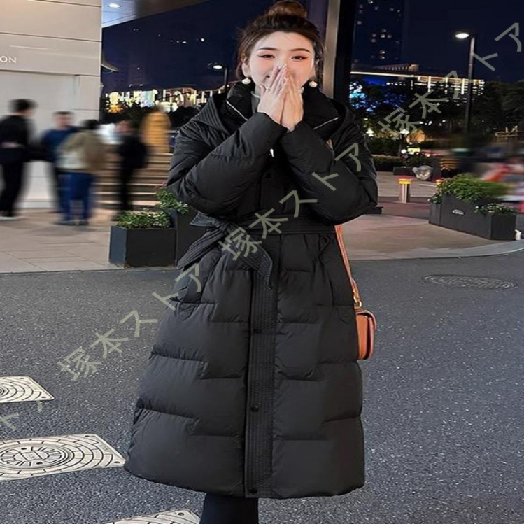  JEANS ブラック ロングダウンジャケット ダウンジャケット レディース ロングコート 冬服 厚手 ダウンコート