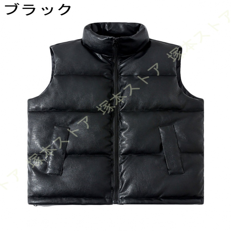中綿 レザーダウンベスト メンズ ダウンベスト レザージャケット 革