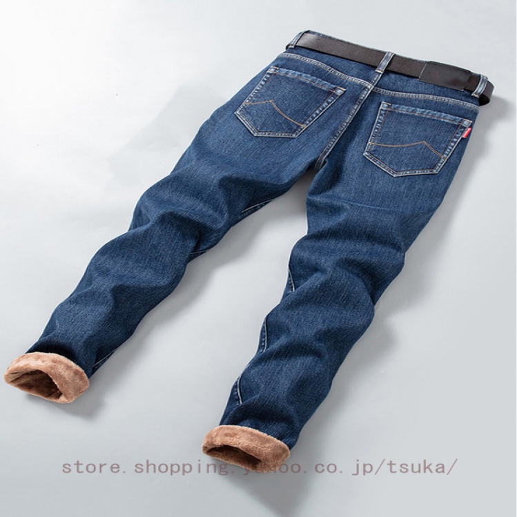 デニム パンツ ジーンズ メンズ 裏起毛 極暖 ジーパン Gパン ロングパンツ ストレッチ 秋 防寒 暖かい ウォッシュ 大人 厚手 ストレート 裏起毛 デニム パンツ ストレッチ メンズ 裏ボア 厚手 秋冬 ジーンズ
