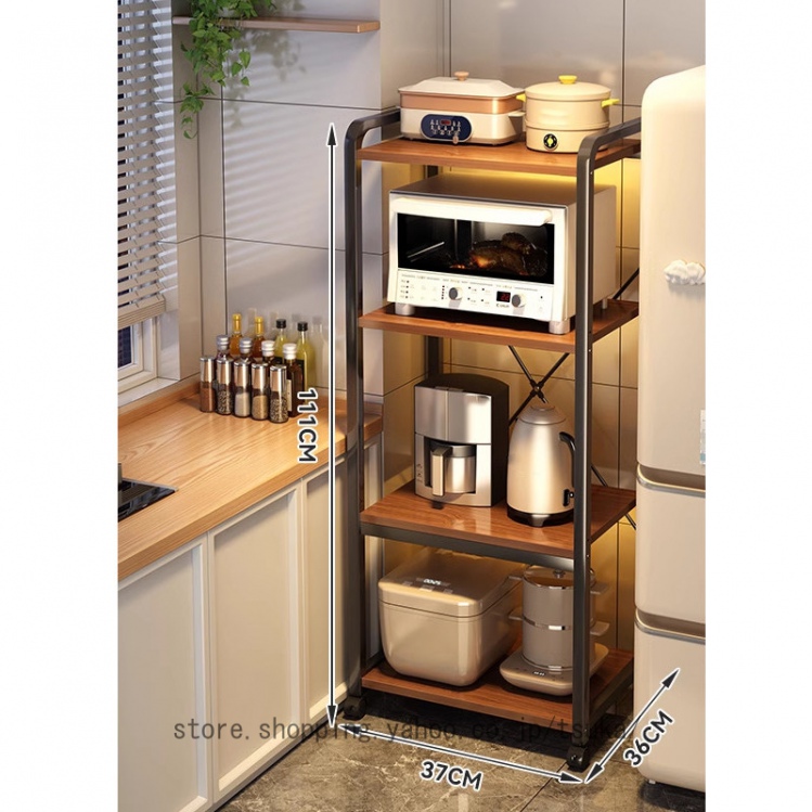 頑丈オープンキッチン棚 食器・炊飯器置き ランドリー兼用 スリムキッチンラック 家電収納 炊飯器置き 隙間収納 キッチンラック