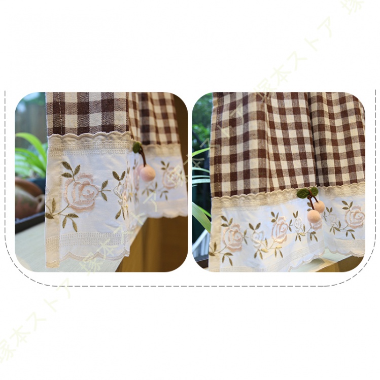 カフェカーテン 小窓用 小窓カーテン アメリカンカントリー チェック