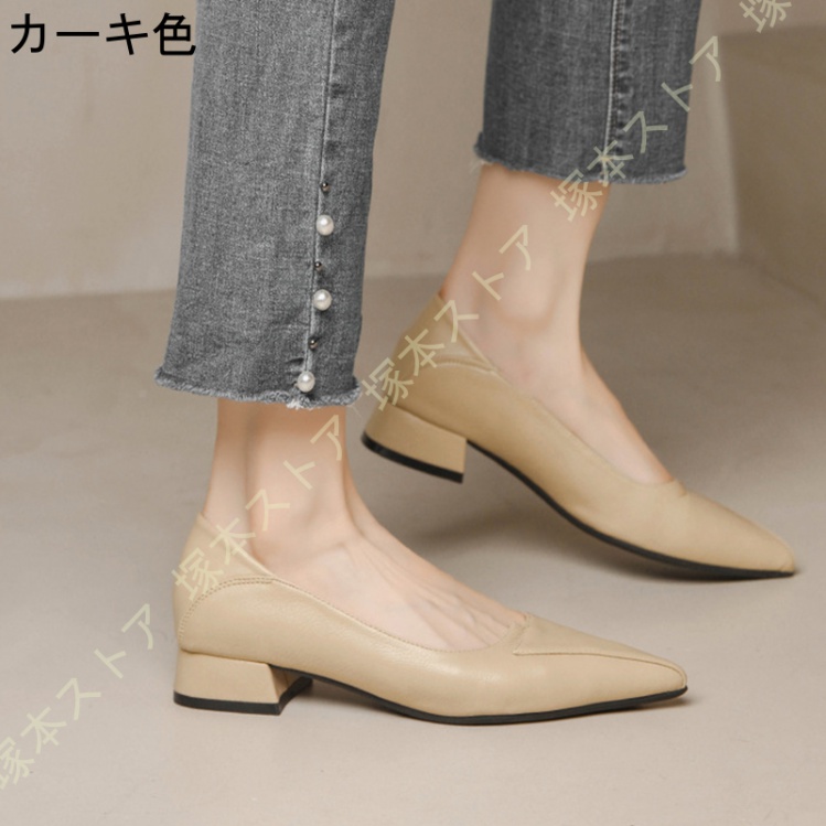 痛くない パンプス ローヒール 歩きやすい 走れる 楽 ポイン