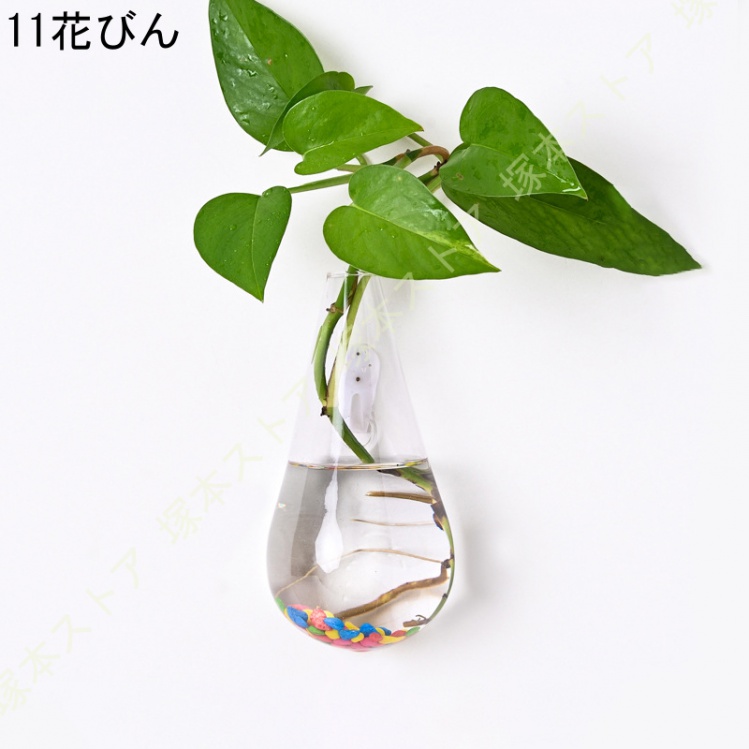 ガラス フラワーベース ユニーク 花入れ ウォールデコレーション