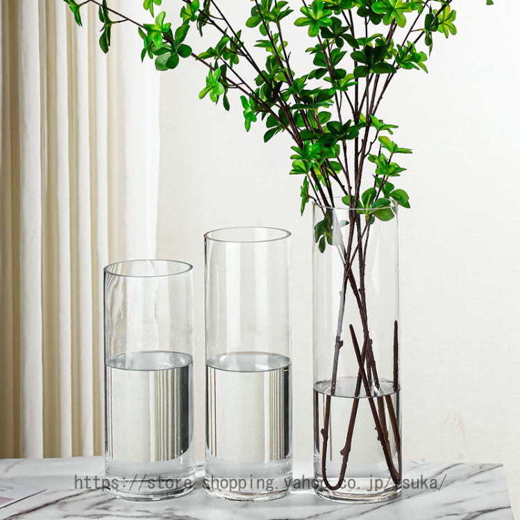 花びん ガラスの花瓶 大きな花瓶 30cm 大 おしゃれ 透明 花器 フラワー