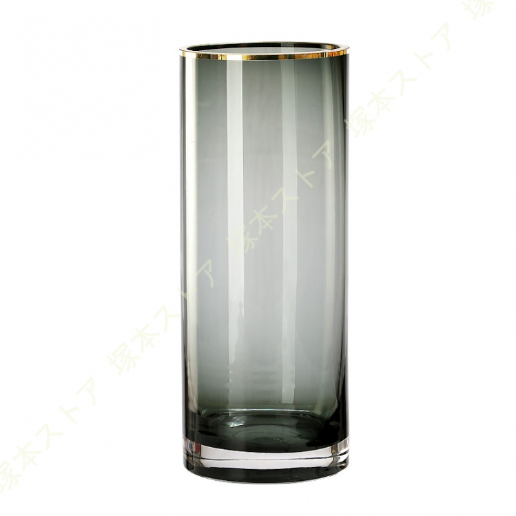 ガラス花瓶 高さ35cm 円筒型 フラワーベース 花瓶 おしゃれ 透明