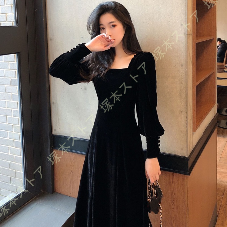 ベロア調 結婚式ドレス パーティードレス ワンピース キラキラ