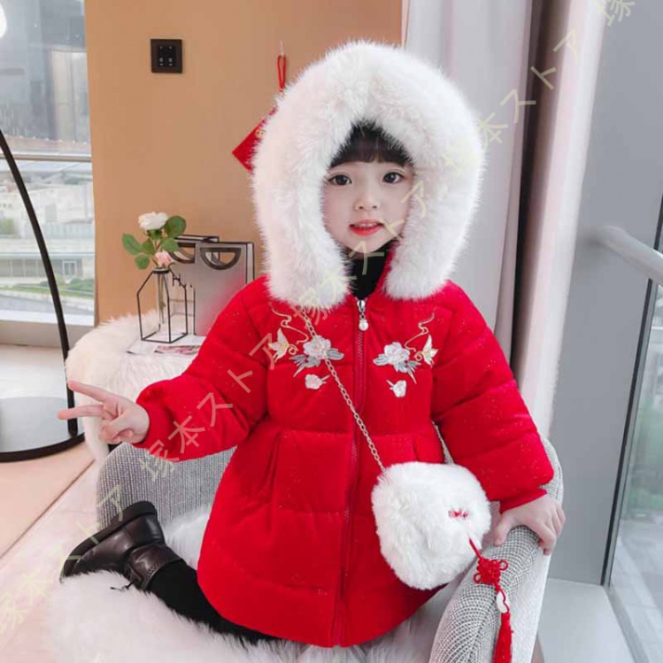 ガールズコート ダウンジャケット フード ファー 女の子コート キッズ