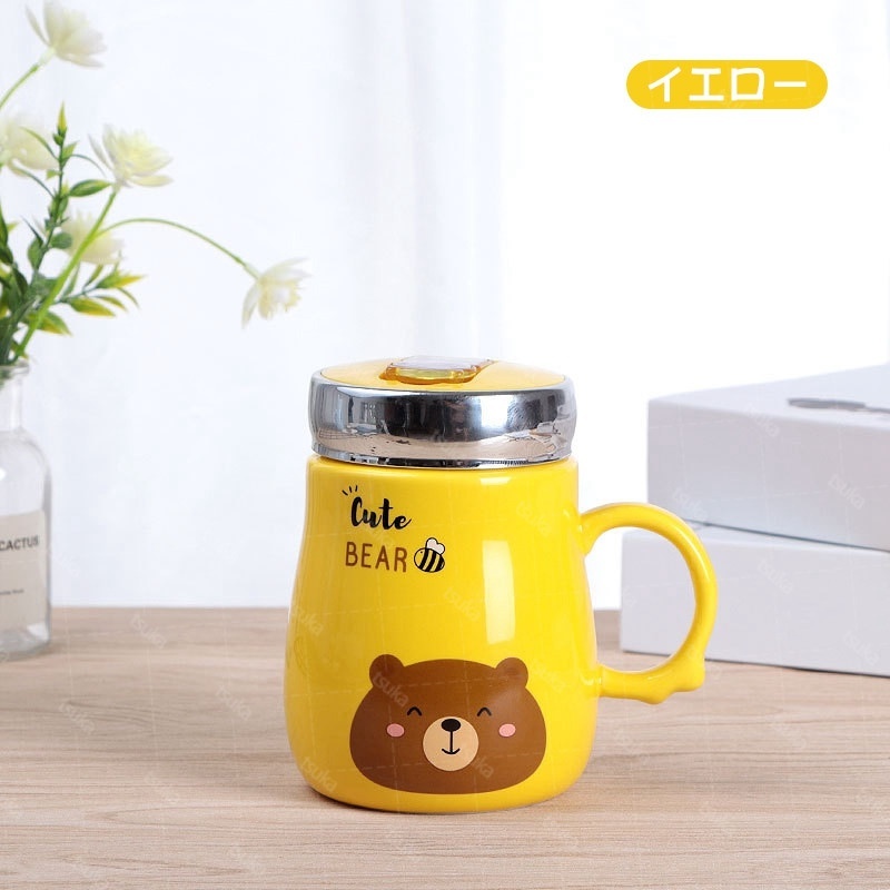 マグカップ 蓋付き おしゃれ 北欧 陶器製 グッズ 食器 コーヒーカップ