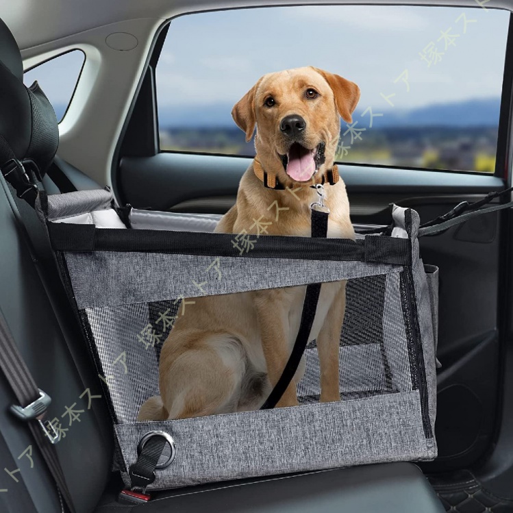 ドライブボックス 大型犬 車用ペットシート 座席 取り外し可能 折り畳み式 飛び出し防止 ペット用キャリー コンパクト 防水通気 洗濯可 |  | 01