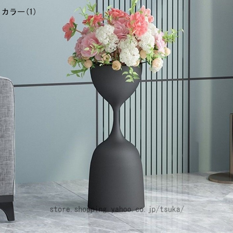 フラワースタンド 植物ラック プランター用品 花瓶スタンド 床置き 北欧風 アイアン製 屋内用 花瓶 砂時計型 スタイリッシュ おしゃれ かわいい インテリア_1