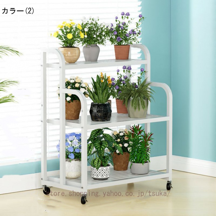 ホワイトカラーのフラワースタンドお売りします！ ホワイトアイアンフラワースタンド 3点セット SPL-6623WHT 住まい