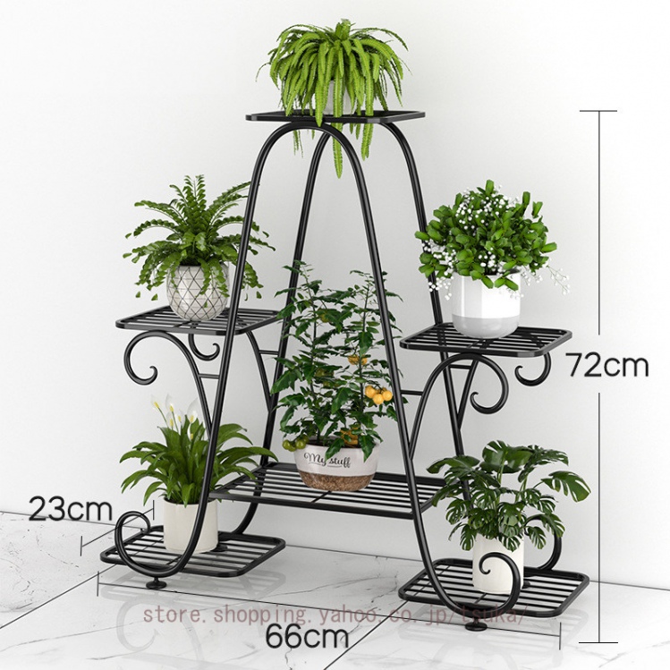 ガーデンラック 4段 足パッド/キャスター 頑丈 スリム 防錆 防サビ室内