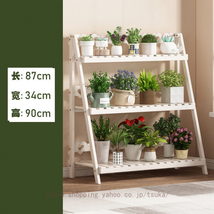 フラワースタンド 花台 3段 北欧 木製 屋外 折りたたみ式 プランター