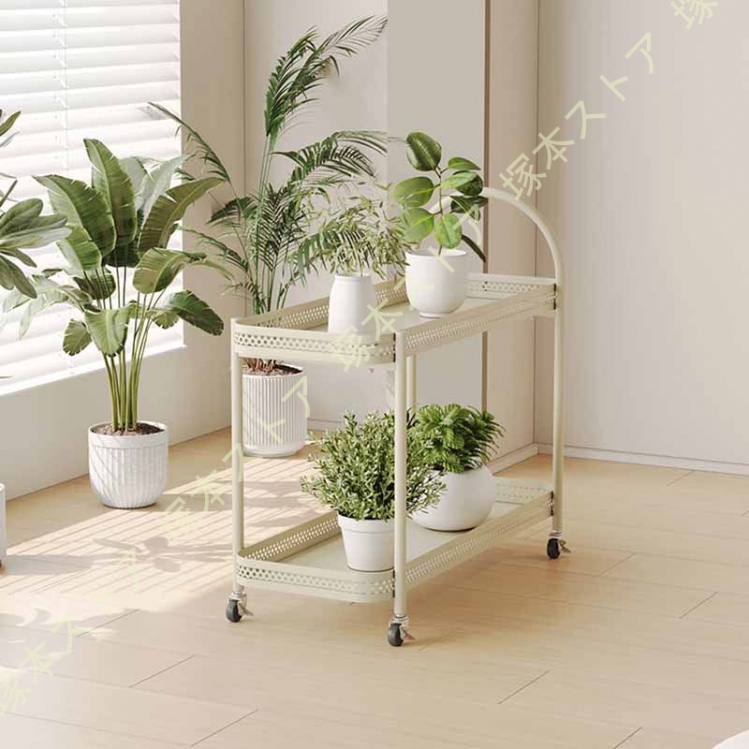 フラワースタンド アイアン おしゃれ 移動 収納ワゴン キャスター付き